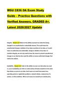 WGU C836 OA Exam Study &NewLine;Guide &ndash; Practice Questions with &NewLine;Verified Answers&period; GRADED A&plus;&period; &NewLine;Latest 2026&sol;2027 Update 
