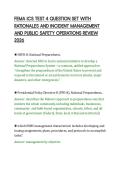 FEMA ICS TEST 4 QUESTION SET WITH&NewLine;RATIONALES AND INCIDENT MANAGEMENT&NewLine;AND PUBLIC SAFETY OPERATIONS REVIEW&NewLine;2026