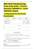 WGU D236 Pathophysiology &NewLine;Exam Study Guide &ndash; Practice &NewLine;Questions GRADED A&plus;&period; Latest &NewLine;2026&sol;2027 Update - Comprehensive University &NewLine;Examination 