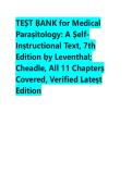 Test Bank for Medical Parasitology&colon; A Self-Instructional Text &lpar;7th Edition&rpar; &ndash; All 11 Chapters Included