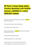 WI Phase 3 Exam Study Guide &ndash; &NewLine;Practice Questions with Verified &NewLine;Answers&period; GRADED A&plus;&period; Latest &NewLine;2026&sol;2027 Update 