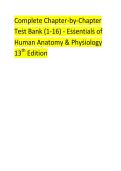 Complete Test Bank for Essentials of Human Anatomy & Physiology &lpar;13th Edition&rpar; &ndash; Chapters 1 to 16