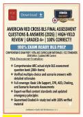 American Red Cross BLS Final Assessment Questions &  Answers 2026 &vert; High-Yield Review &vert; Graded A&plus;