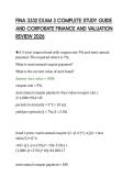 FINA 3332 EXAM 3 COMPLETE STUDY GUIDE&NewLine;AND CORPORATE FINANCE AND VALUATION&NewLine;REVIEW 2026