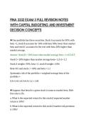 FINA 3332 EXAM 3 FULL REVISION NOTES&NewLine;WITH CAPITAL BUDGETING AND INVESTMENT&NewLine;DECISION CONCEPTS&NewLine;