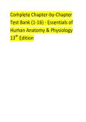 Complete Test Bank for Essentials of Human Anatomy & Physiology &lpar;13th Edition&rpar; &ndash; Chapters 1 to 16 1