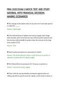 FINA 3332 EXAM 3 MOCK TEST AND STUDY&NewLine;MATERIAL WITH FINANCIAL DECISIONMAKING SCENARIOS