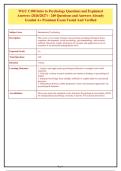 WGU C180 Intro to Psychology Questions and Explained&NewLine;Answers &lpar;2026&sol;2027&rpar; - 240 Questions and Answers Already&NewLine;Graded A&plus; Premium Exam Tested And Verified