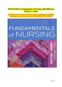 Fundamentals of Nursing&comma; 10th Edition by Patricia A&period; Potter&colon; Complete NCLEX Exam Prep &vert; Verified Test Bank with Questions & Answers&semi; Comprehensive Study Support