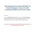 HR Management Exam Bank 2026&sol;2027 &ndash; 90 Practice Questions&NewLine;&NewLine;