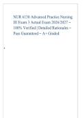 NUR 6130 Exam 3 &lpar;2026&sol;2027&rpar;&colon; Advanced Practice Nursing III &ndash; Q&A &plus; Rationales &lpar;Graded A&plus;&rpar;