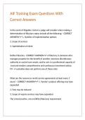 AIF Training Exam Questions With Correct Answers