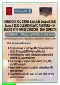 American Red Cross Basic Life Support &lpar;BLS&rpar; Exam A 2026 Questions and  Answers &ndash; A&plus; Graded with Expert Solutions