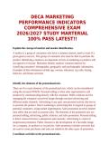 DECA MARKETING PERFORMANCE INDICATORS COMPREHENSIVE EXAM 2026&sol;2027 STUDY MARTERIAL 100&percnt; PASS LATEST&excl;&excl;