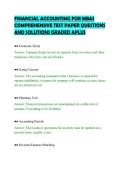 FINANCIAL ACCOUNTING FOR MBAS&NewLine;COMPREHENSIVE TEST PAPER QUESTIONS&NewLine;AND SOLUTIONS GRADED APLUS