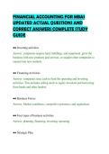 FINANCIAL ACCOUNTING FOR MBAS&NewLine;UPDATED ACTUAL QUESTIONS AND&NewLine;CORRECT ANSWERS COMPLETE STUDY&NewLine;GUIDE