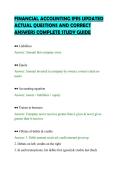 FINANCIAL ACCOUNTING IFRS UPDATED&NewLine;ACTUAL QUESTIONS AND CORRECT&NewLine;ANSWERS COMPLETE STUDY GUIDE