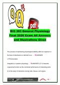 BIO 303 General Physiology Final Exam Review &vert; 60&plus; Past Questions & Answers &vert; Homeostasis&comma; Membrane Physiology&comma; Neurophysiology&comma; Muscle Physiology & Sensory Systems