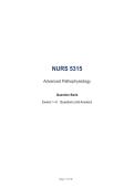 NURS 5315&NewLine;Advanced Pathophysiology Exams 1&ndash;5 Questions and Answers-UTA&vert; Latest Update&vert; Guaranteed Pass