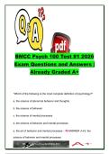 BMCC PSYCH 100 Test 1 Exam Review &vert; 120&plus; Practice Questions & Verified Answers &vert; History of Psychology&comma; Research Methods&comma; Psychological Perspectives & Learning Theories &vert; Borough of Manhattan Community College &lpar;BMCC&rpar;