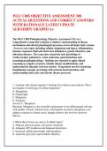 WGU C805 OBJECTIVE ASSESSMENT 300 &NewLine;ACTUAL QUESTIONS AND CORRECT ANSWERS &NewLine;WITH RATIONALE LATEST UPDATE &NewLine;ALRAERDY GRADED A&plus;