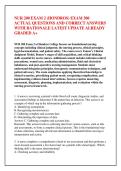 NUR 200 EXAM 2 &lpar;HONDROS&rpar; EXAM 300 &NewLine;ACTUAL QUESTIONS AND CORRECT ANSWERS &NewLine;WITH RATIONALE LATEST UPDATE ALREADY &NewLine;GRADED A&plus;