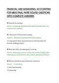 FINANCIAL AND MANAGERIAL ACCOUNTING&NewLine;FOR MBAS FINAL PAPER SOLVED QUESTIONS&NewLine;WITH COMPLETE ANSWERS