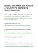 FINANCIAL MANAGEMENT&colon; CORE CONCEPTS&NewLine;ACTUAL TEST PAPER QUESTIONS AND&NewLine;SOLUTIONS GRADED A&plus;