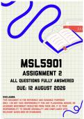 MSL5901 Assignment 2 Memo &vert; Due 12 August 2026