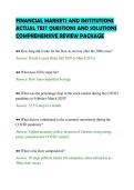 FINANCIAL MARKETS AND INSTITUTIONS&NewLine;ACTUAL TEST QUESTIONS AND SOLUTIONS&NewLine;COMPREHENSIVE REVIEW PACKAGE
