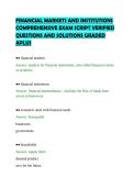 FINANCIAL MARKETS AND INSTITUTIONS&NewLine;COMPREHENSIVE EXAM SCRIPT VERIFIED&NewLine;QUESTIONS AND SOLUTIONS GRADED&NewLine;APLUS
