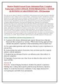 Shadow Health Focused Exam Abdominal Pain &vert; Complete&NewLine;Transcript LATEST UPDATE WITH FREQUENTLY TESTED&NewLine;QUESTIONS GUARANTEED PASS - 250 Questions
