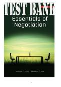 TEST BANK for Essentials Of Negotiation 4th Canadian Edition by Lewicki&comma; Tasa&comma; Barry&comma; Saunders  All 13 Chapters