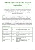 WGU C810 Foundations in Healthcare Data Management&NewLine;OA Final Exam Prep Document &vert; 2026&sol;2027 Edition &vert; 250&NewLine;Verified Questions