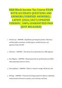 H&R Block Income Tax Course EXAM WITH ACCURATE QUESTIONS AND ANSWERS &lpar;VERIFIED ANSWERS&rpar; &vert; LATEST &lpar;2026&sol;2027&rpar; UPDATED VERSION &vert; 100&percnt; GUARANTEED PASS &lbrace;JUST RELEASED&rcub;
