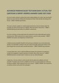 Advanced Pharmacology Test Bank Questions&comma; Answers and Rationales 2027&sol;2028