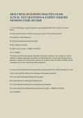 Adult Health Nursing Practice Exam Questions&comma; Answers and Rationales 2027&sol;2028