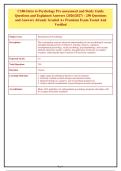 C180-Intro to Psychology Pre assessment and Study Guide&NewLine;Questions and Explained Answers &lpar;2026&sol;2027&rpar; - 250 Questions&NewLine;and Answers Already Graded A&plus; Premium Exam Tested And&NewLine;Verified&NewLine;