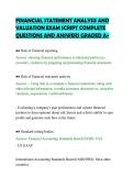 FINANCIAL STATEMENT ANALYSIS AND&NewLine;VALUATION EXAM SCRIPT COMPLETE&NewLine;QUESTIONS AND ANSWERS GRADED A&plus;