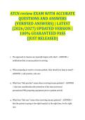 ATCN review EXAM WITH ACCURATE QUESTIONS AND ANSWERS &lpar;VERIFIED ANSWERS&rpar; &vert; LATEST &lpar;2026&sol;2027&rpar; UPDATED VERSION &vert; 100&percnt; GUARANTEED PASS &lbrace;JUST RELEASED&rcub;