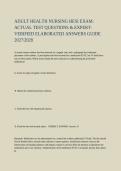 Adult Health Nursing HESI Exam Questions&comma; Answers and Rationales Study Guide 2027&sol;2028