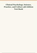 Clinical Psychology&colon; Science&comma; &NewLine;Practice&comma; and Culture 5th Edition &NewLine;Test Bank