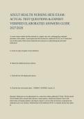 Adult Health Nursing HESI Exam Questions&comma; Answers and Rationales Study Guide 2027&sol;2028