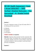 NR 302 Health Assessment I Exam 2 Actual 2026&sol;2027 &ndash; 100&percnt; Verified &vert; Detailed Rationales &ndash; Pass Guaranteed &ndash; A&plus; Graded Instant Download&NewLine;&NewLine;