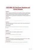MBA 702 Final Exam Questions and Correct Answers&period;