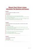Missouri Class E Driver's License Study&NewLine;Guide Questions and Answers