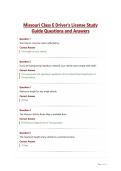 Missouri Class E Driver's License Study&NewLine;Guide Questions and Answers