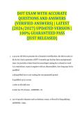 DOT EXAM WITH ACCURATE QUESTIONS AND ANSWERS &lpar;VERIFIED ANSWERS&rpar; &vert; LATEST &lpar;2026&sol;2027&rpar; UPDATED VERSION &vert; 100&percnt; GUARANTEED PASS &lbrace;JUST RELEASED&rcub;