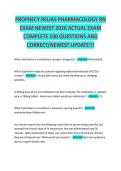 PROPHECY RELIAS PHARMACOLOGY RN EXAM NEWEST 2026 ACTUAL EXAM COMPLETE 100 QUESTIONS AND CORRECT&sol;NEWEST UPDATE&excl;&excl;&excl;
