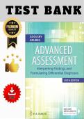 Test Bank for Advanced Assessment&colon; Interpreting Findings and Formulating Differential Diagnoses 6th Edition &lpar;Goolsby&comma; Grubbs&rpar; &vert; All chapters &lpar;1-23&rpar; 